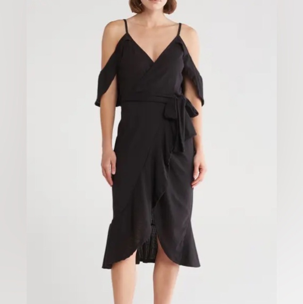 Forever 21 Black Wrap Off the Shoulder Dress